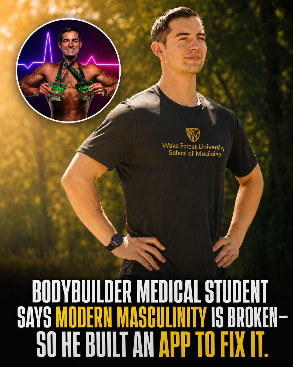Project 13:22 story featuring Landen Conner as a bodybuilder and medical student